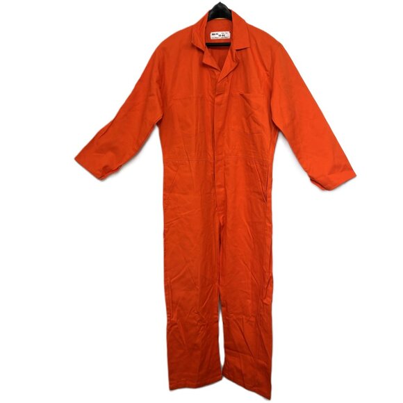 Orange Coveralls Official Garment Corporation of America 100% Cotton  46 RG - Picture 1 of 14